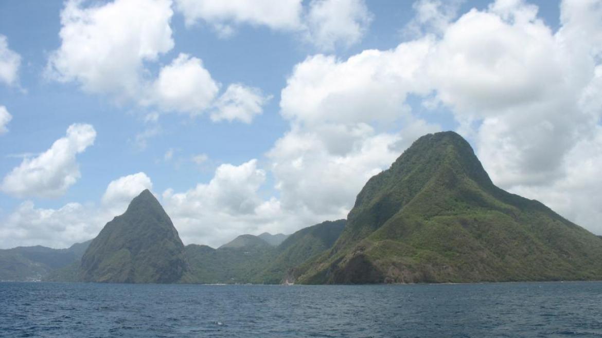 The 2 Pitons dominate La Soufrière The Two Pitons dominate La Soufrière