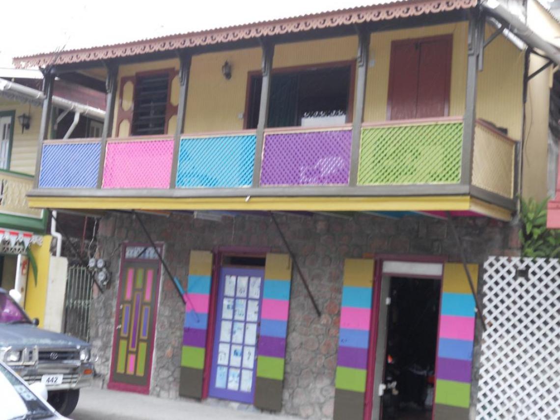 Coloured house in Roseau, The Dominican Republic