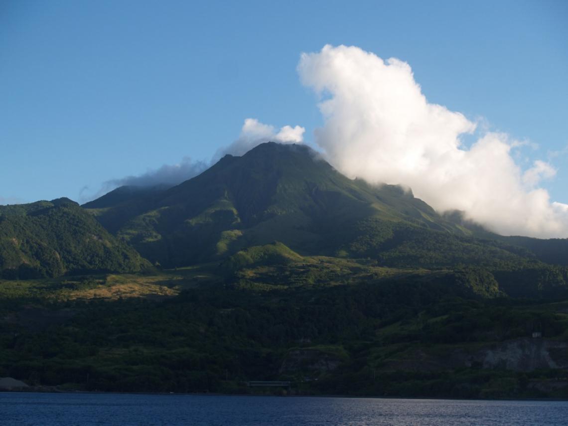 Pelée mountain photographed in November