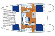 Plan Lagoon 380 - 4 cabines