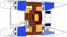 Mahé 36 layout - 3 double cabins version